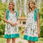 Rochie din Matase Naturala cu imprimeu turcoaz - Elena 01