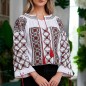 IE Traditionala alba cu broderie rosie - Raluca 01