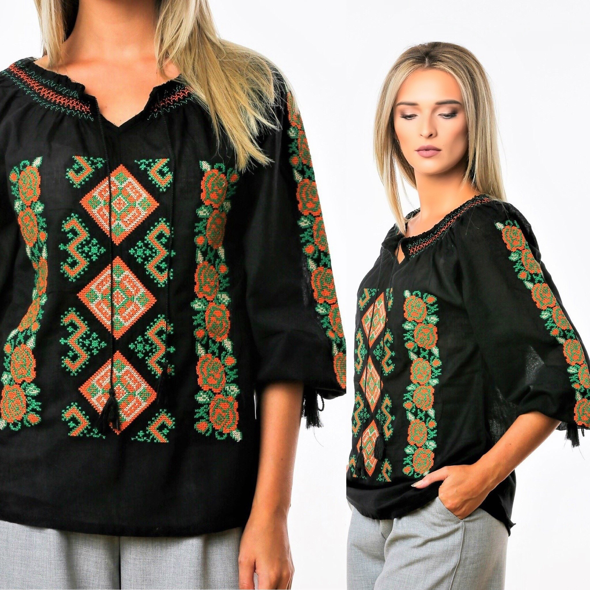 Bluza Traditionala - Svetlana neagra 02