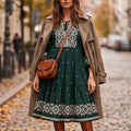 Rochie Traditionala tip ie brodata - Adina verde 04