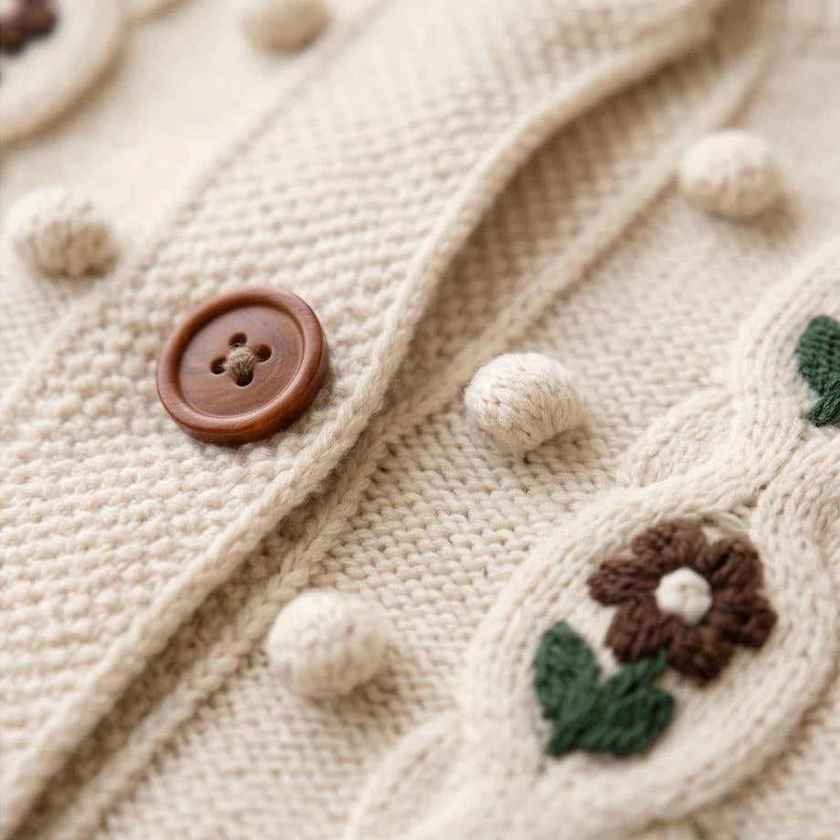 Cardigan bej brodat - Carmen 01