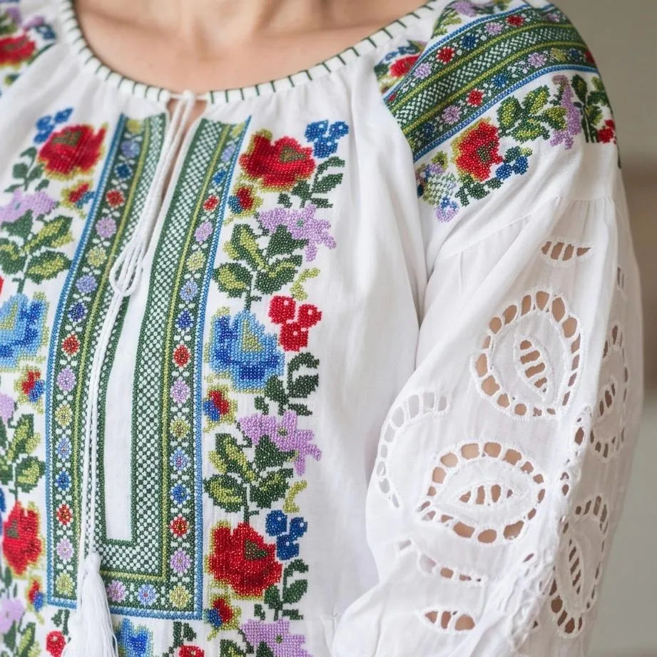 Rochie alba tip ie traditionala - Elena