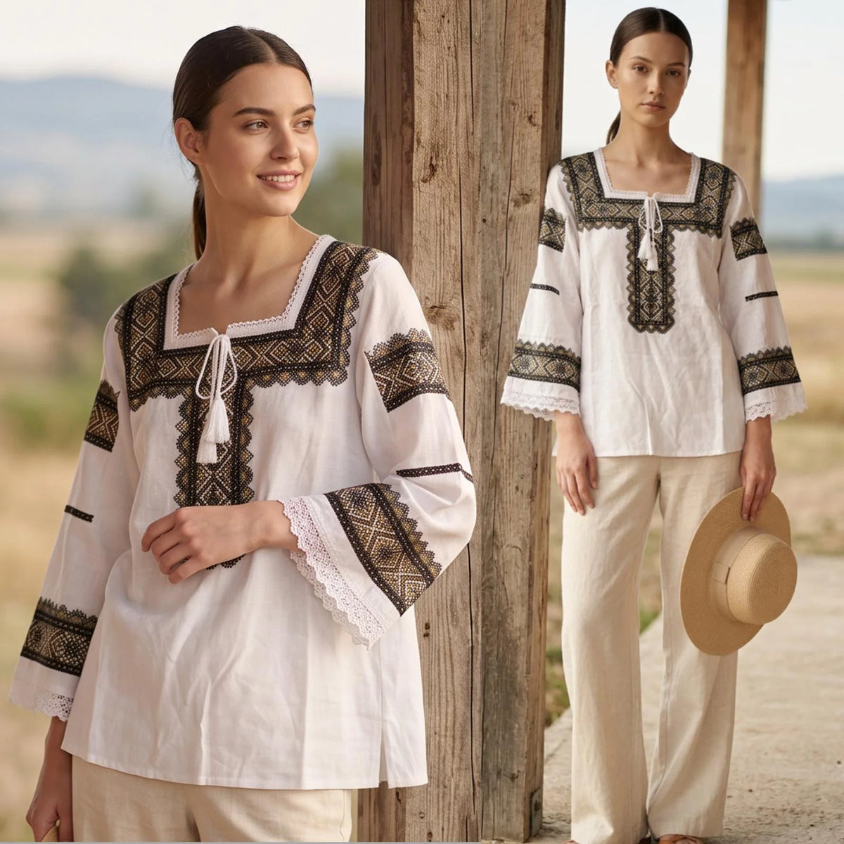 IE Nationala cu broderie geometrica - Raluca