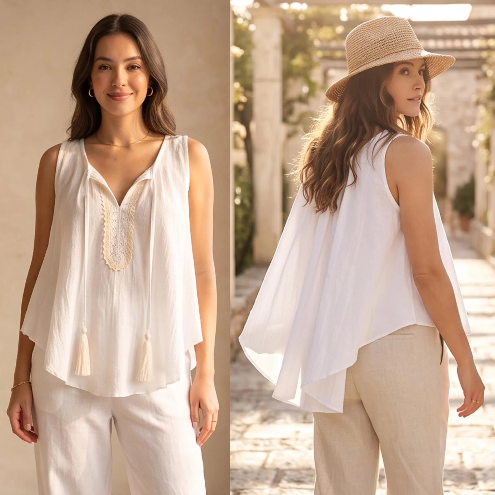 Bluza alba din panza topita cu dantela tesuta - Dana