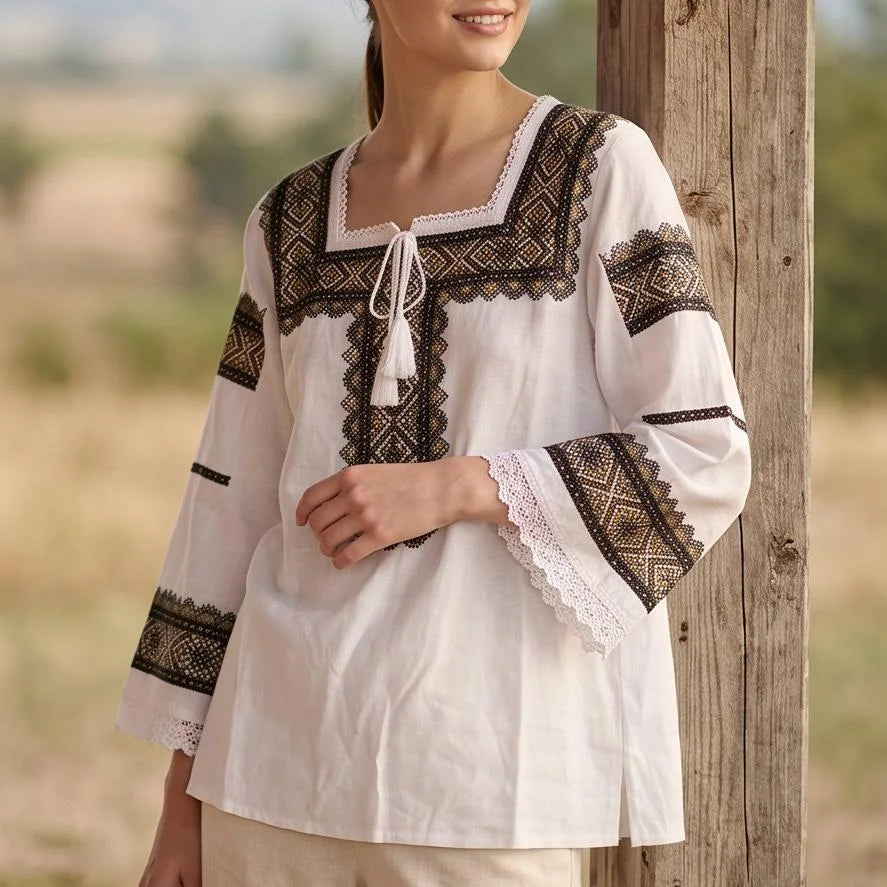 IE Nationala cu broderie geometrica - Raluca
