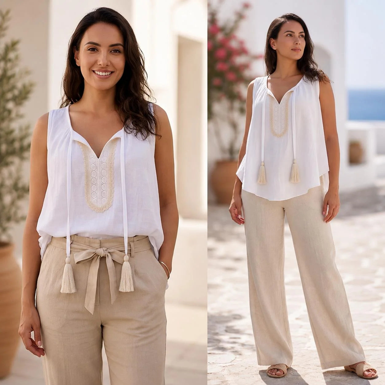 Bluza alba din panza topita cu dantela tesuta - Dana