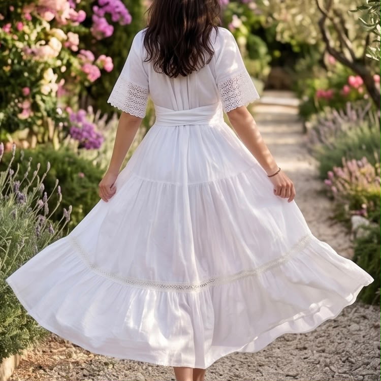 Rochie Nationala alba din panza topita cu maneca scurta - Alma 03