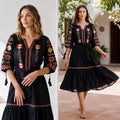 Rochie tip ie traditionala - Carmen negru