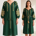 Rochie tip ie traditionala - Olivia verde 02