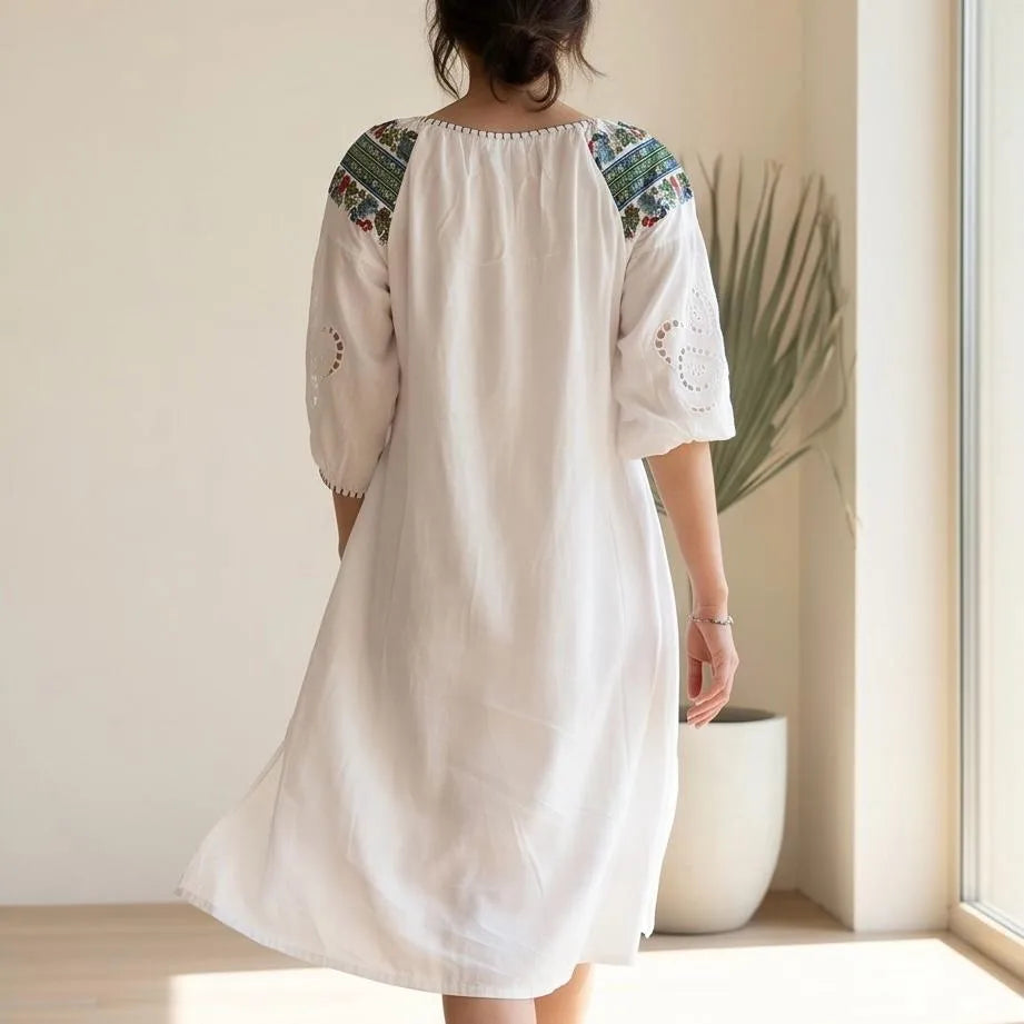 Rochie alba tip ie traditionala - Elena