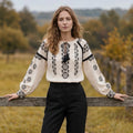 IE Nationala cu broderie florala - Valentina crem