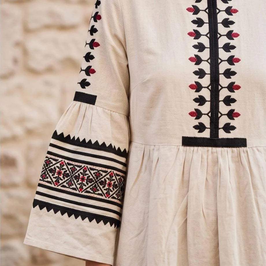 Rochie Nationala crem tip IE Traditionala - Valeria