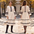 Rochie Nationala crem tip IE Traditionala - Valeria