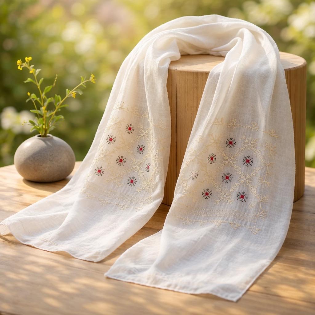 Marama Traditionala cu broderie geometrica - Aura 01
