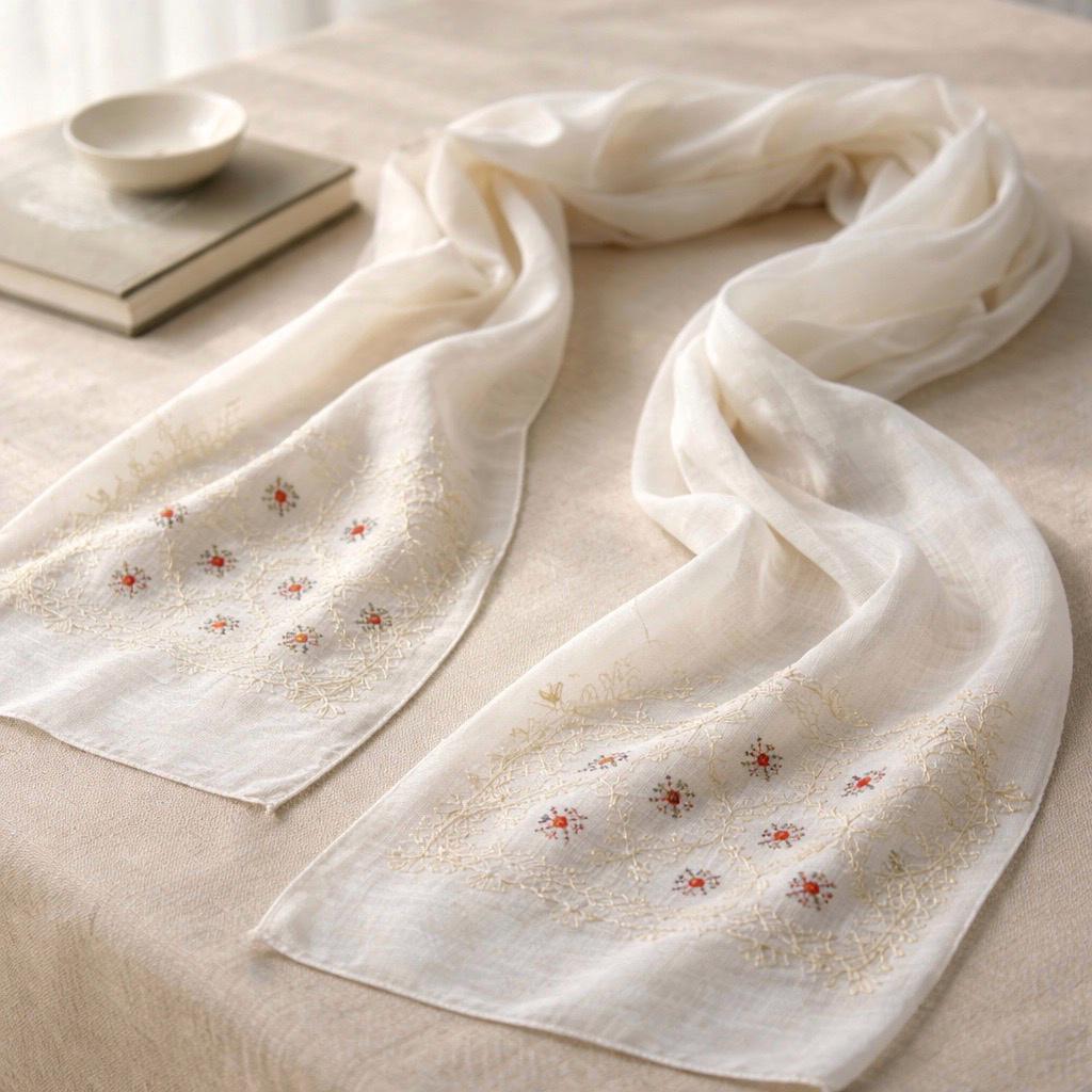 Marama Traditionala cu broderie geometrica - Aura 01