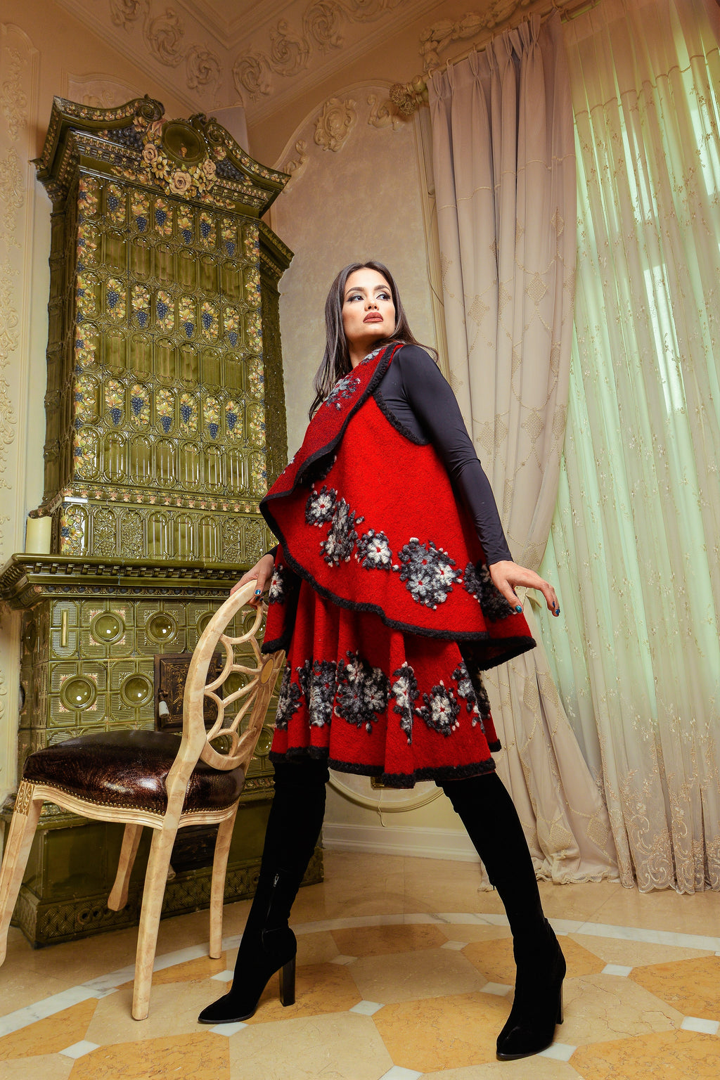 Vesta din lana - rosie