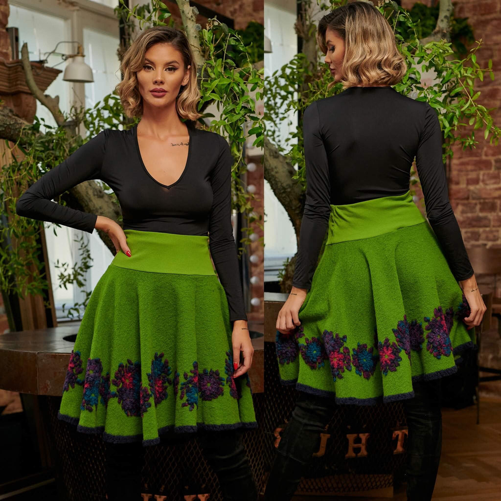 Fusta din lana verde