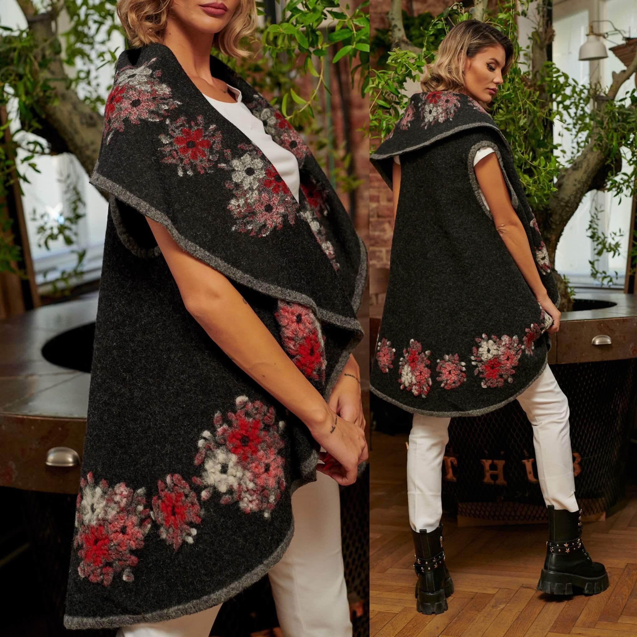 Vesta din lana - neagra