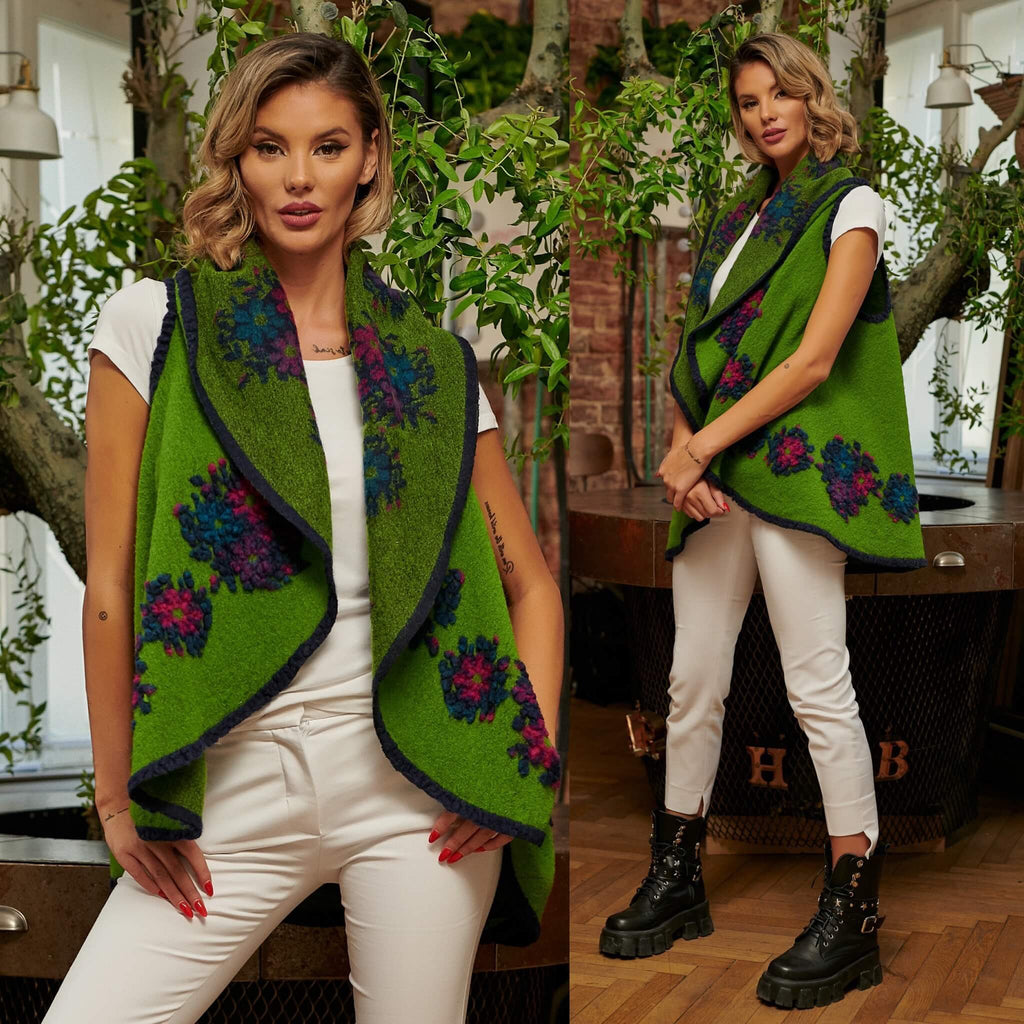 Vesta din lana verde