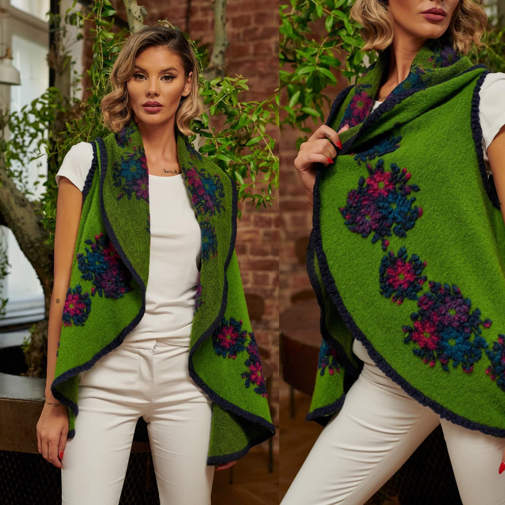 Vesta din lana verde