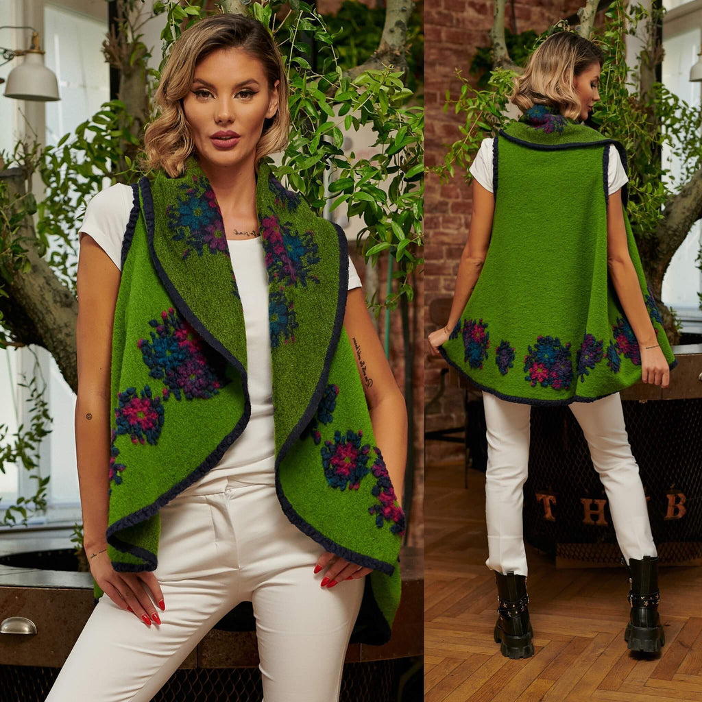 Vesta din lana verde