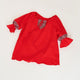 Bluza Nationala rosie din panza topita - Cornelia pentru fetite