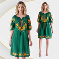 Rochie Traditionala verde - Margareta 03