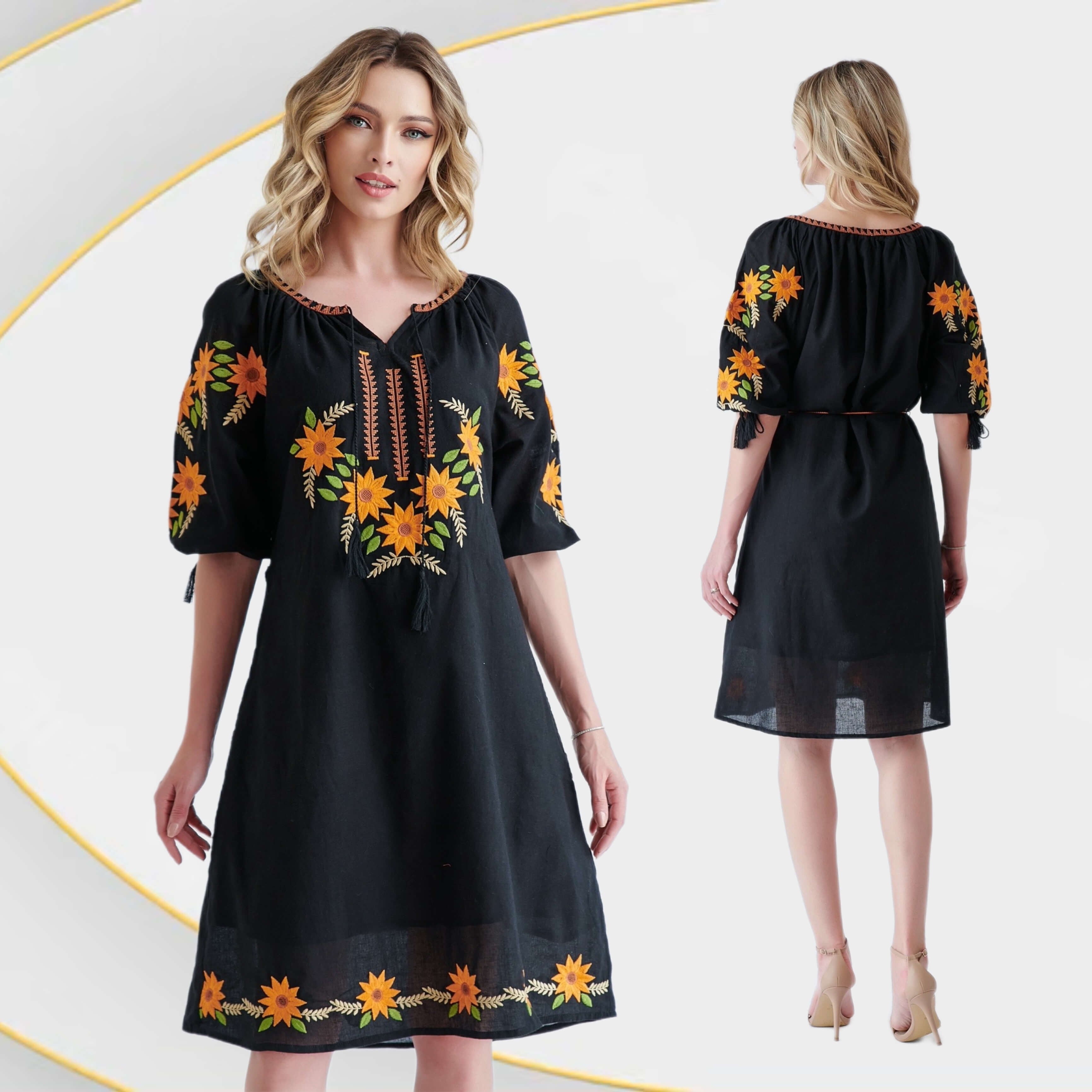 Rochie Traditionala Neagra - Margareta 02
