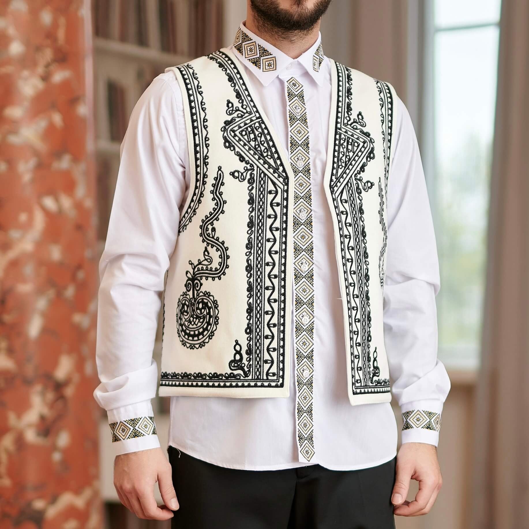 Vesta traditionala barbateasca - Mihai crem 01