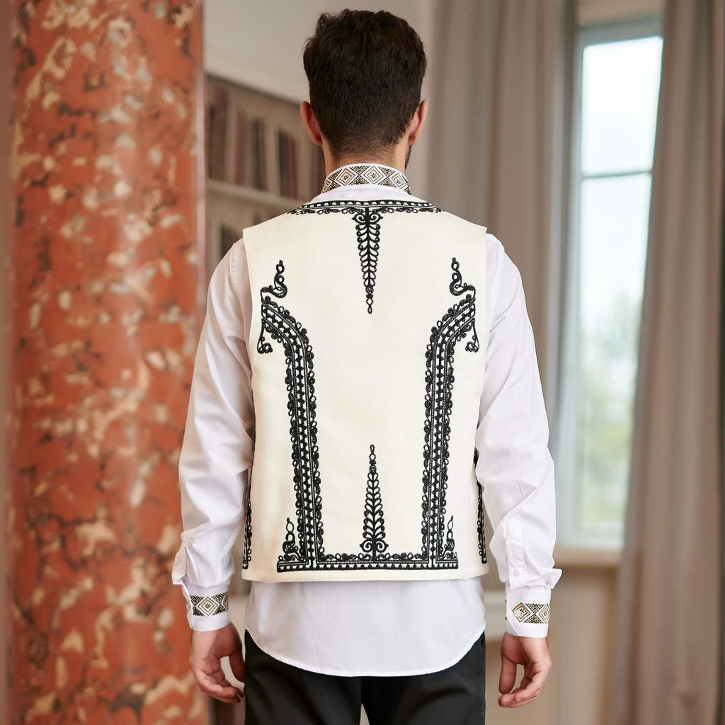 Vesta traditionala barbateasca - Mihai crem 01