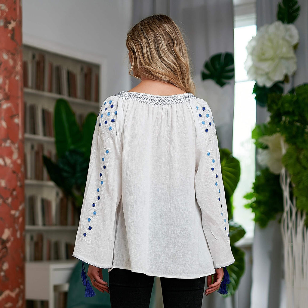 IE Traditionala cu maneca lunga - Ajur Palarioara albastru 08