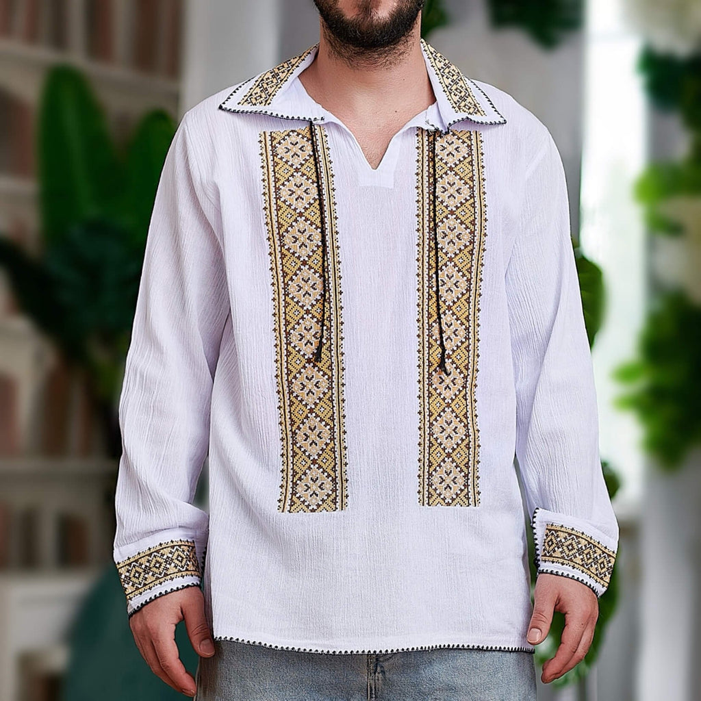 Camasa Traditionala Barbateasca - Laur crem