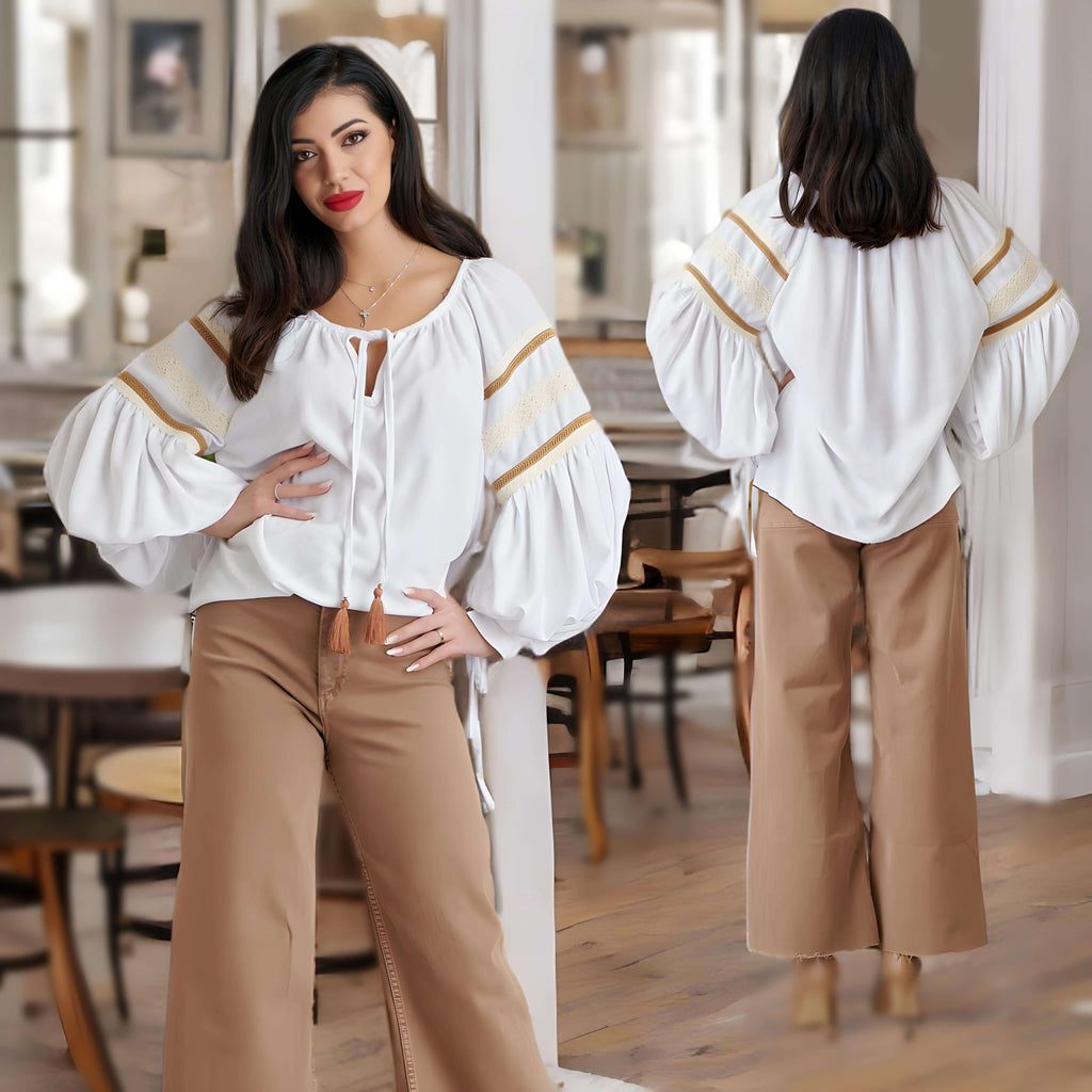 IE Nationala cu croi modern, din in natural alb - Ilinca alba 03