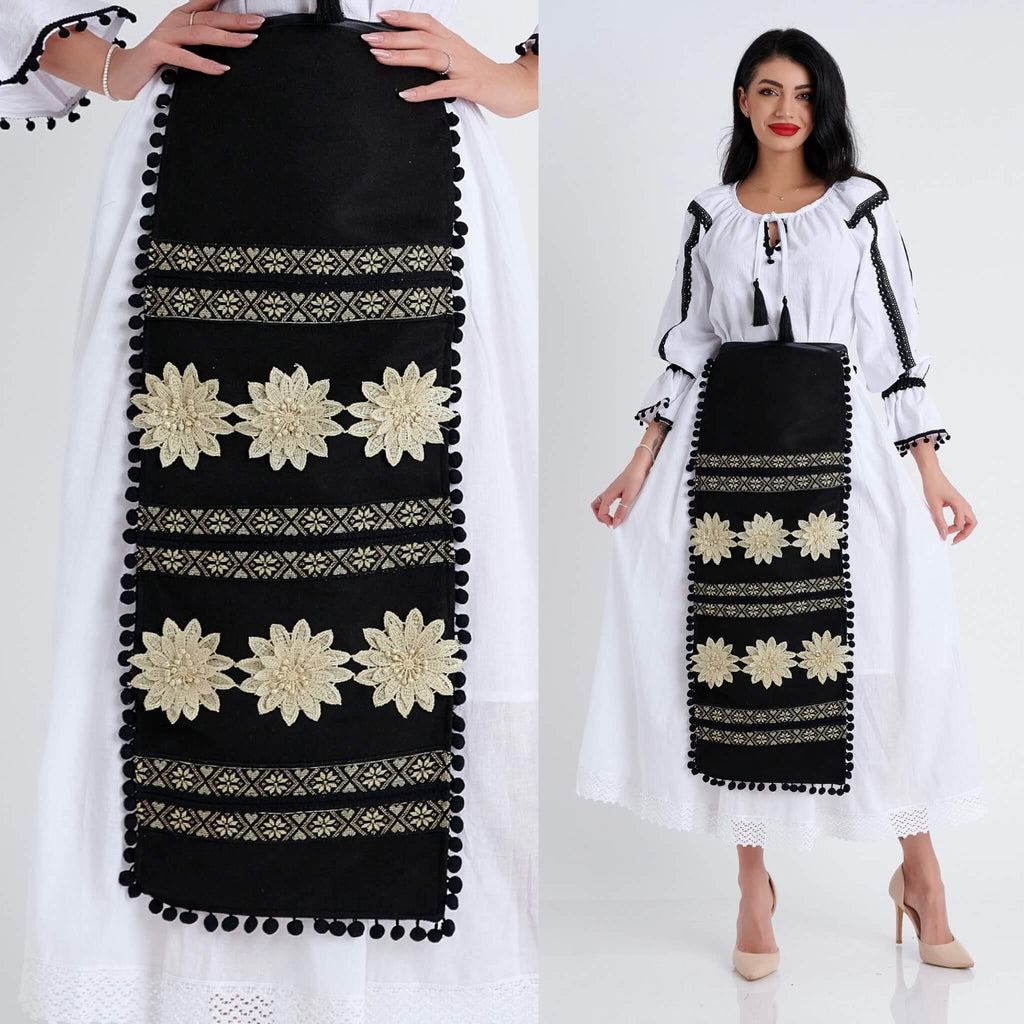 Catrinta Traditionala cu model floral - Aura 02