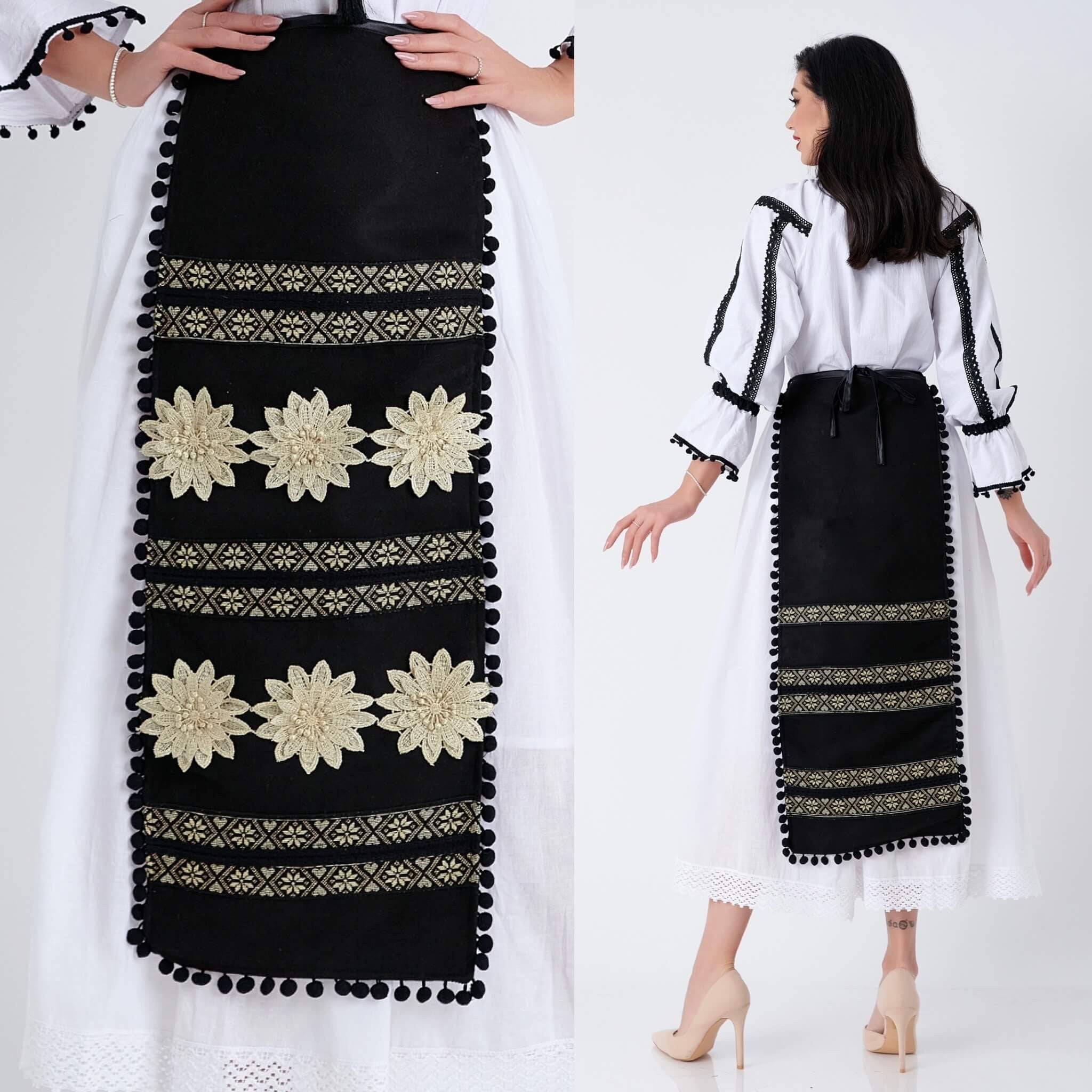 Catrinta Traditionala cu model floral - Aura 02