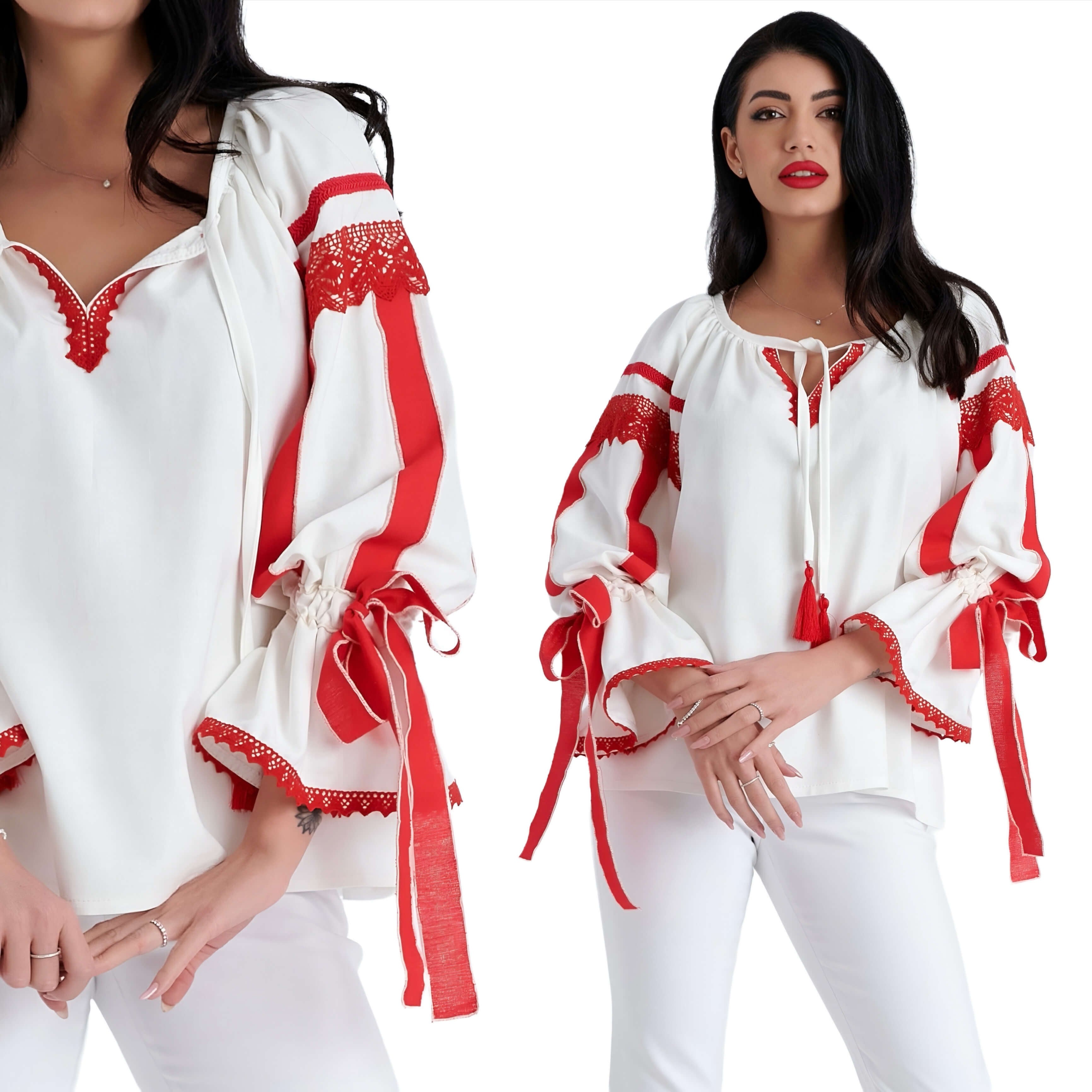 IE Nationala ivory din panza naturala de in - Daiana