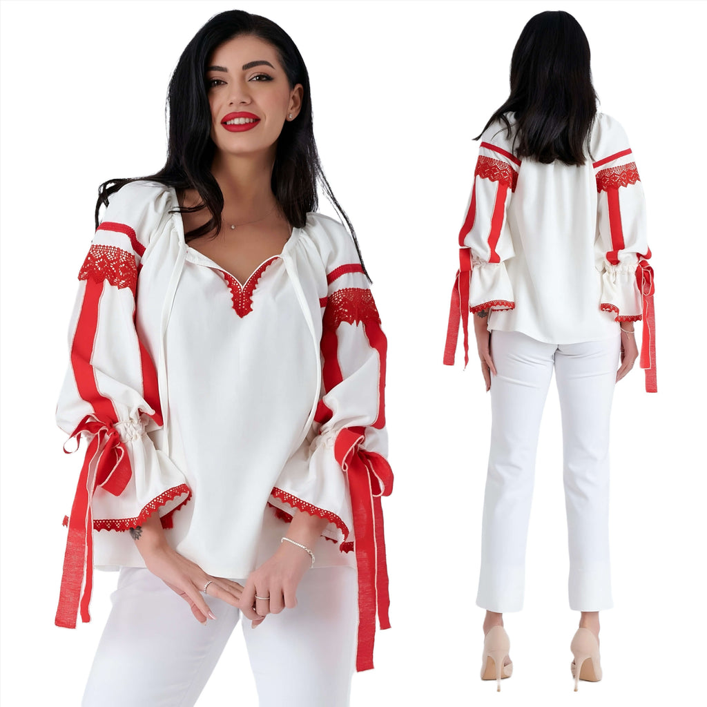 IE Nationala ivory din panza naturala de in - Daiana