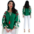 IE Nationala din in verde cu maneci ample - Eva 03