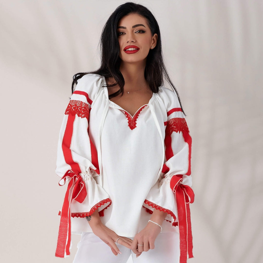 IE Nationala ivory din panza naturala de in - Daiana