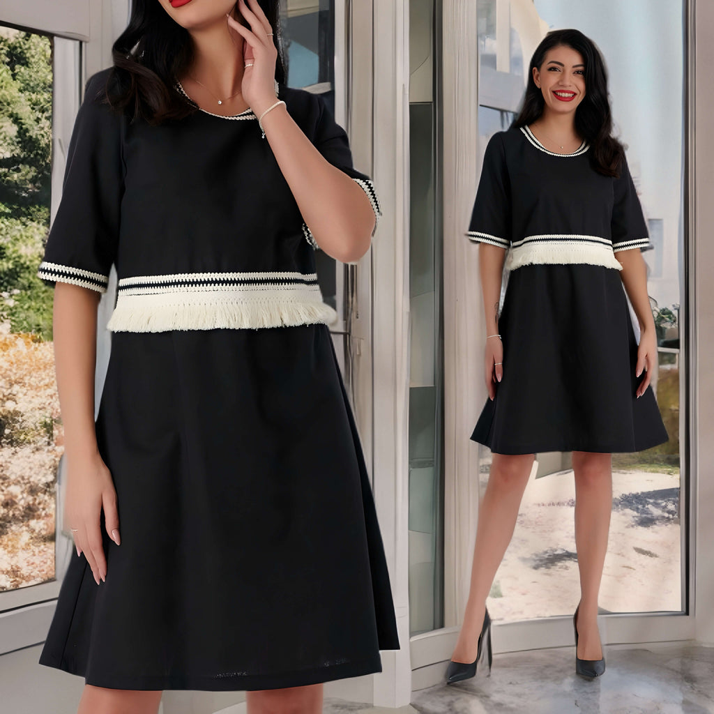 Rochie Nationala, neagra din in natural - Irina