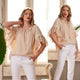 Bluza stilizata din panza topita - crem 02