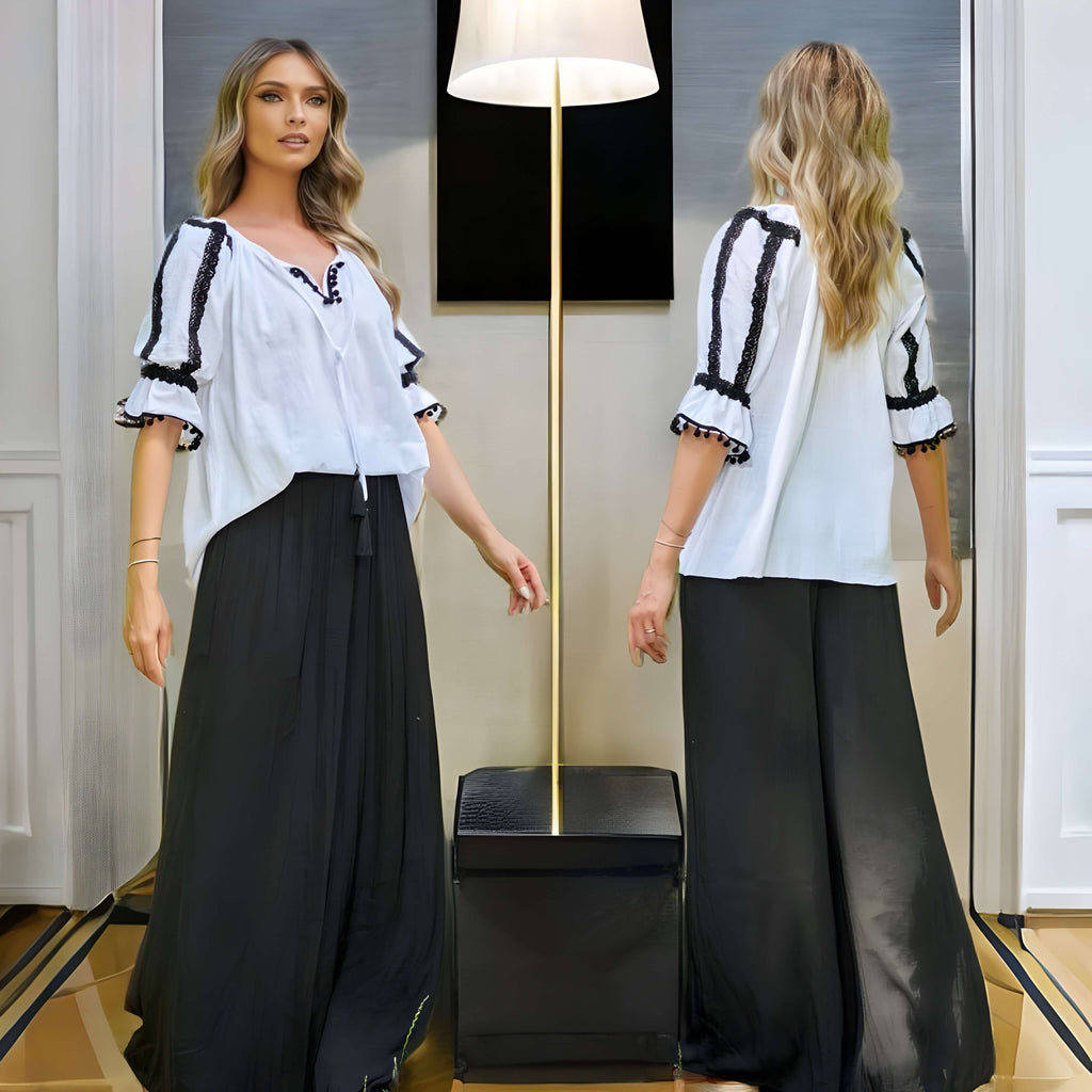 IE Nationala alba, din panza topita cu dantela crosetata - Sabina