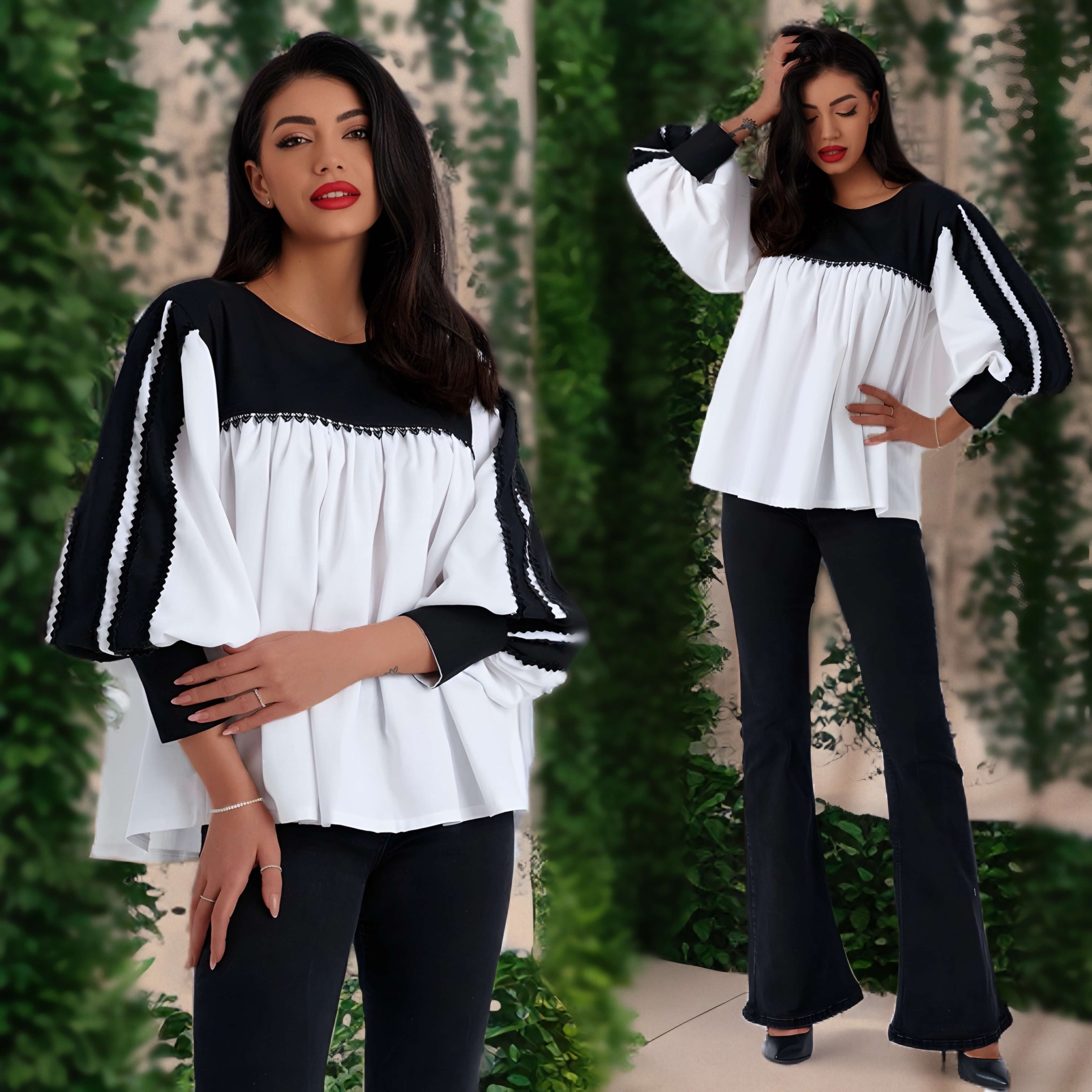 IE Nationala, din panza de in cu dantela neagra - Adina