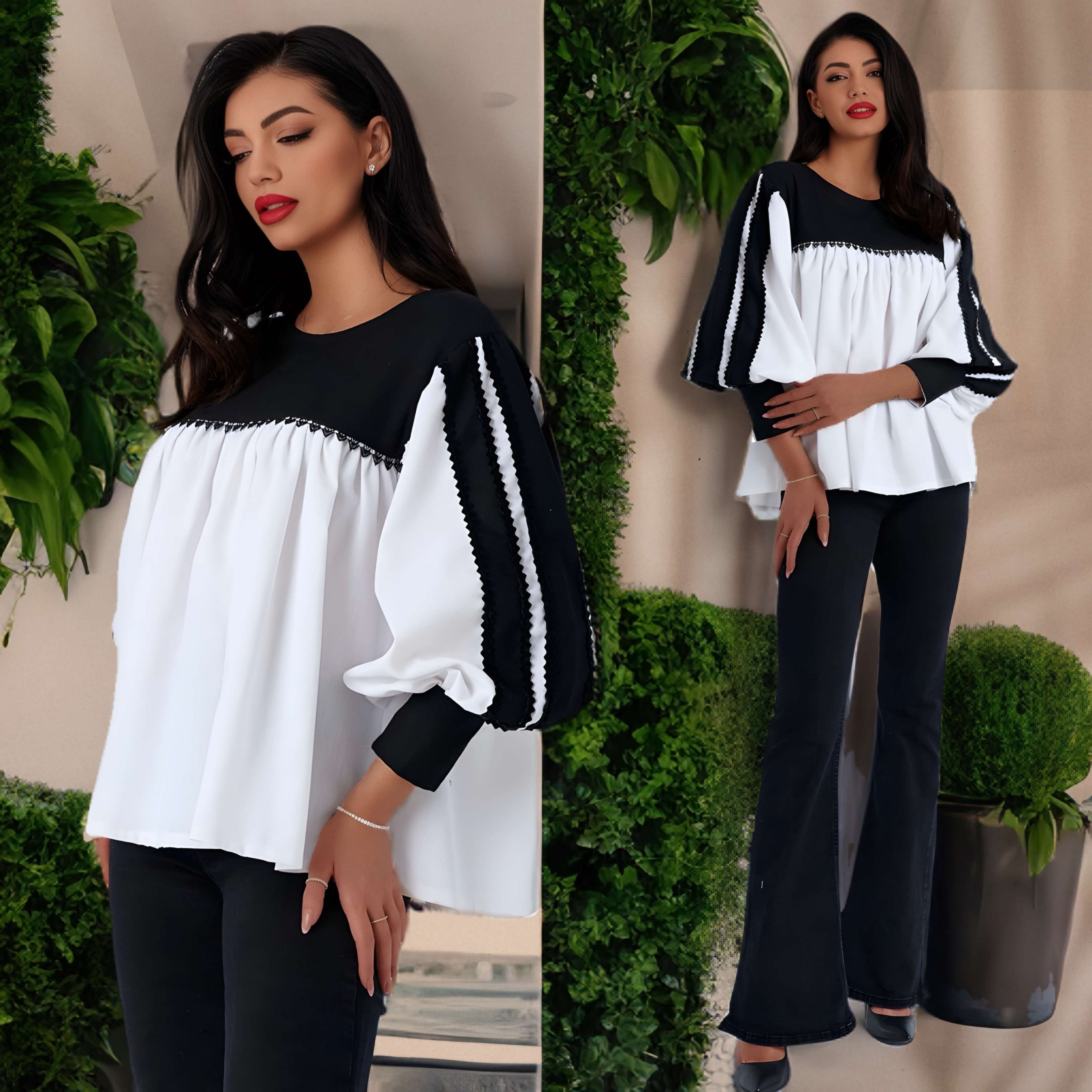 IE Nationala, din panza de in cu dantela neagra - Adina