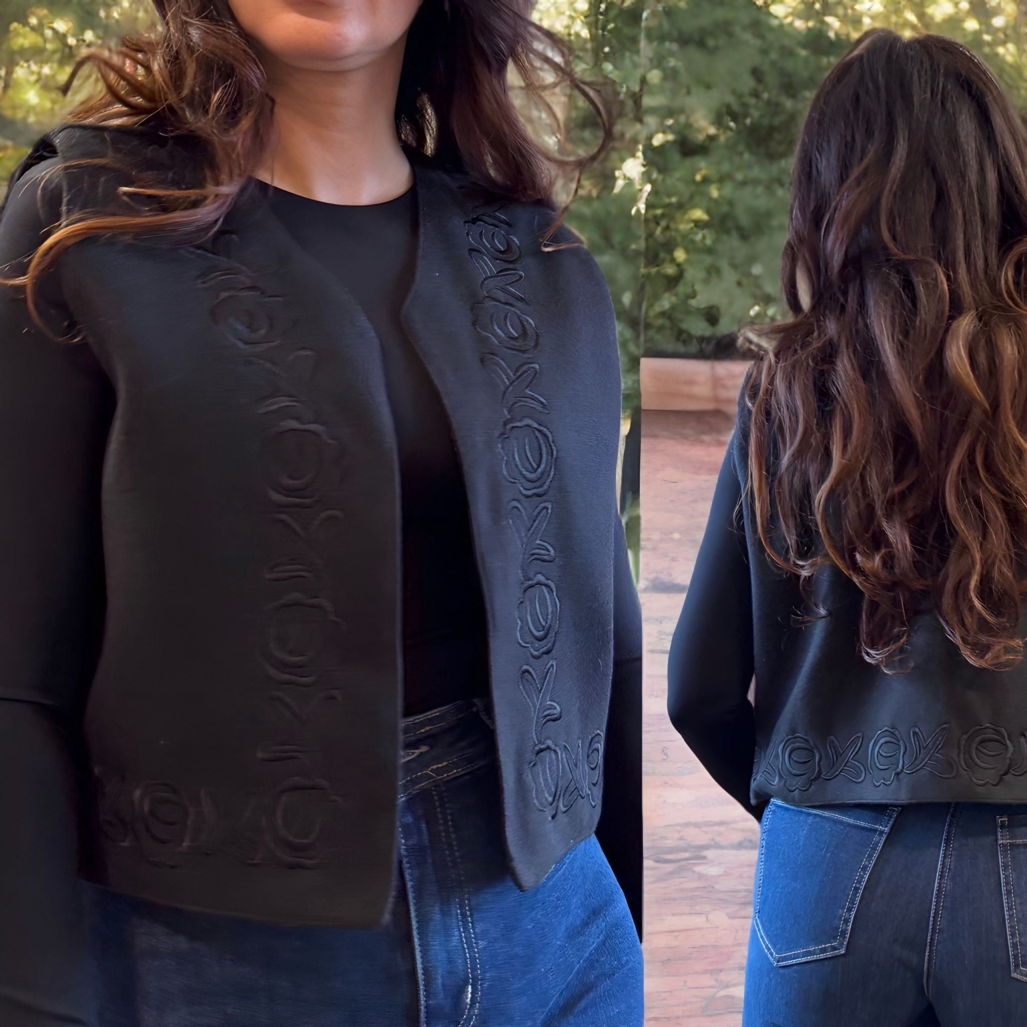 Vesta Nationala din stofa cu broderie neagra - Alina