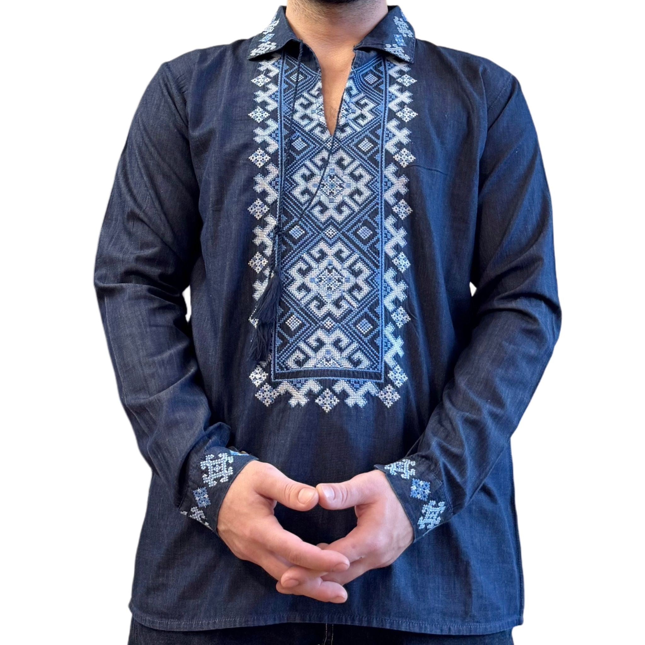 Camasa Traditionala barbateasca din denim - Razvan