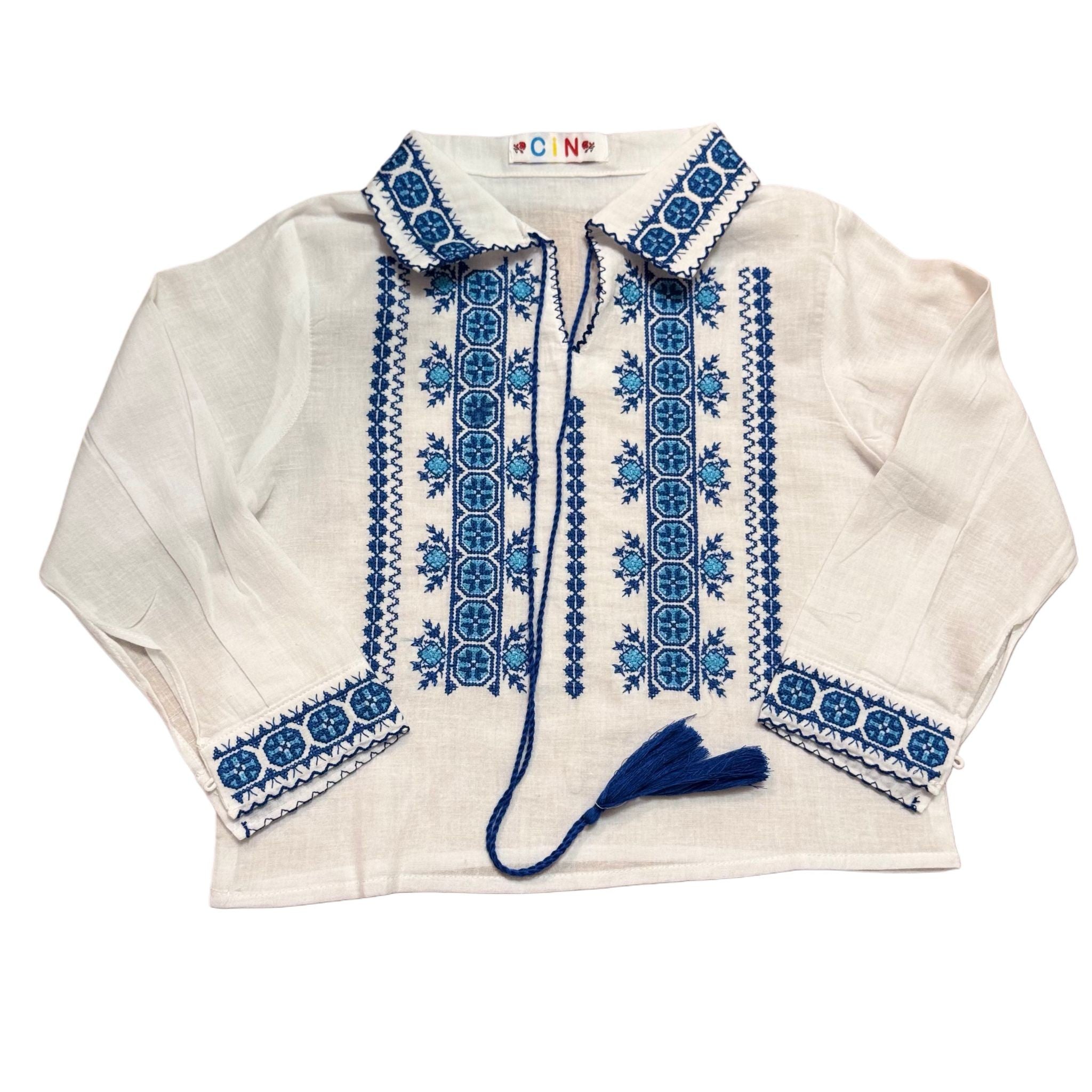 Camasa Traditionala baieti - Roata bleu