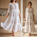 Rochie lunga tip ie traditionala - Valentina alb 02