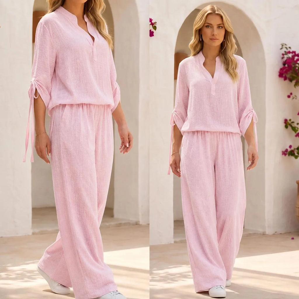Set Bluza si Pantaloni din panza de bumbac - Sandra 04