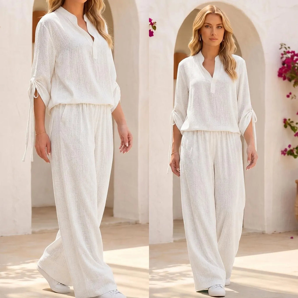 Set Bluza si Pantaloni din panza de bumbac - Sandra 04
